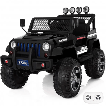 Elektrische Kinderauto Jeep Monster 4x4 12V - Zwart