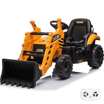 JCB Elektrische Tractor met Laadbak 12V - Geel