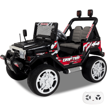 Elektrische Kinderauto Jeep Drifter 12V - Zwart