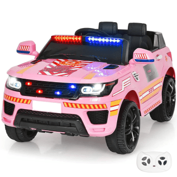 Brandweer Elektrische Kinderauto Land Rover-stijl 12V - Roze